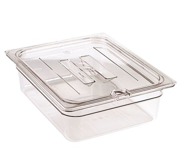 CAMBRO 1/2 SIZE COVER NOTCHED WITH HANDLE, CLEAR