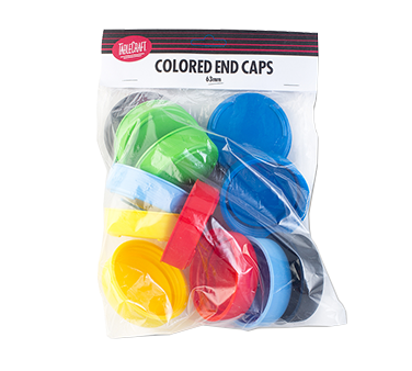 TABLECRAFT 63MM END CAPS, 12  PC, ASSORTED COLORS