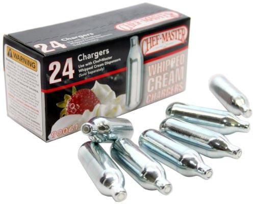 CHEF MASTER N2O WHIPPED CREAM CHARGERS, 24 CHARGERS PER BOX