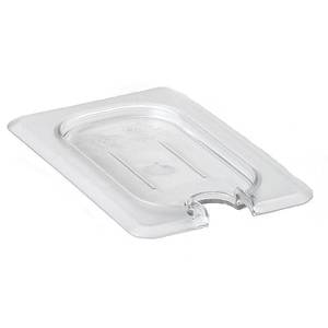 CAMBRO 1/9 SIZE, FLAT NOTCHED COVER, CLEAR