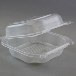5760 R3 1 COMPARTMENT 8-3/8&quot;   HINGED CONTAINER, CLEAR, 