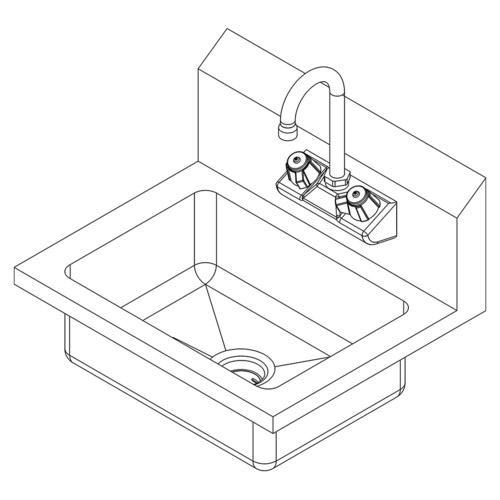 FALCON 10&quot; x 12&quot; x 12&quot; HAND SINK WITH FAUCET