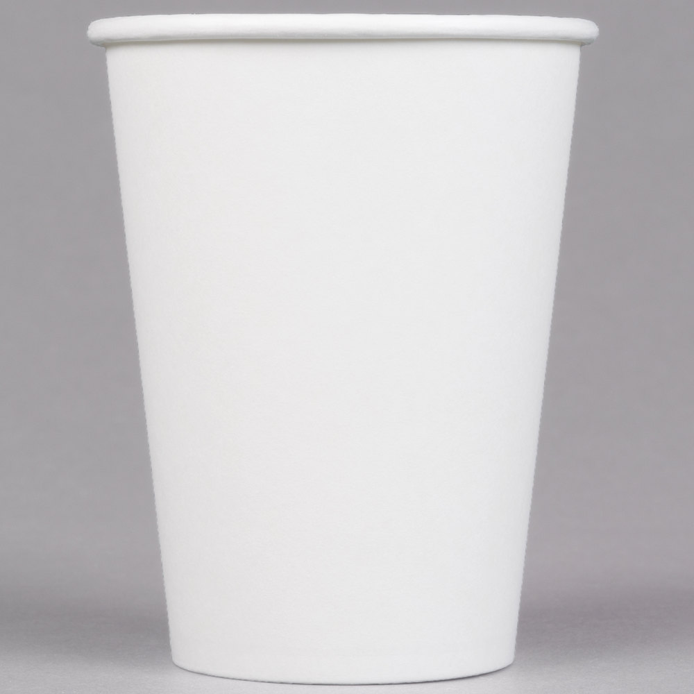 PAPER HOT  CUP, 12OZ, WHITE,  1,000/CS, 20C