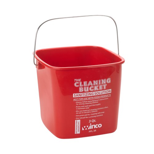 WINCO 3 QT SANITIZING BUCKET, RED