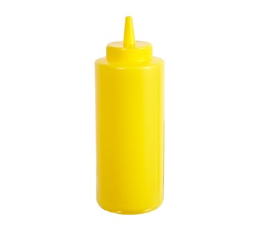 WINCO 12 OZ SQUEEZE BOTTLE, YELLOW, 6 PK