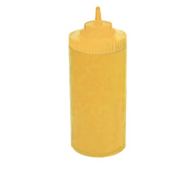 WINCO 32 OZ WIDE MOUTH SQUEEZE BOTTLE, YELLOW, 6 PK