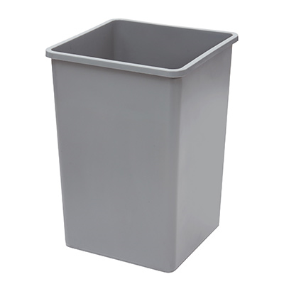 WINCO 35 GALLON SQUARE TRASH  CAN, GREY