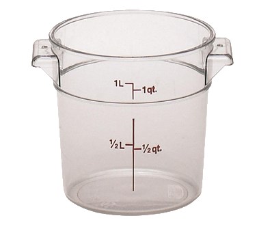 CAMBRO ROUND STORAGE 1 QT, CLEAR