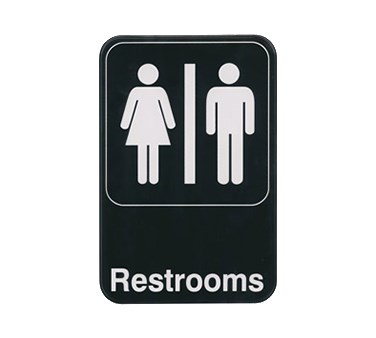 WINCO 6&quot; X 9&quot; SIGN (RESTROOMS)