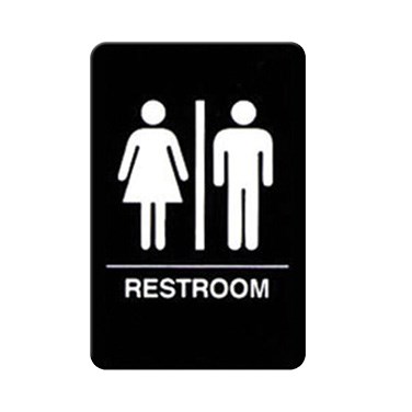 WINCO BRAILLE 6&quot; X 9&quot; SIGN (RESTROOMS)