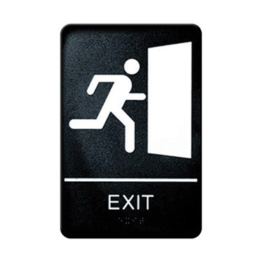 WINCO BRAILLE 6&quot; X 9&quot; SIGN (EXIT)