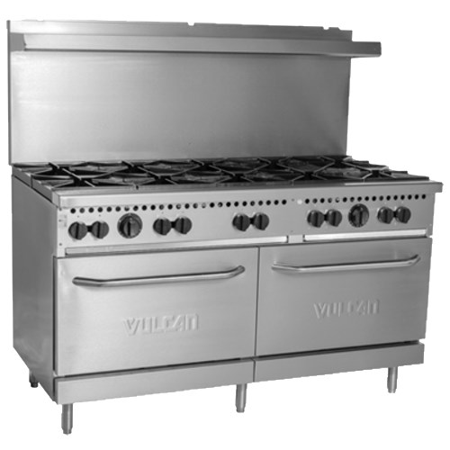 VULCAN 60&quot; RANGE, 10 BURNER  AND 2 OVENS, NATURAL GAS