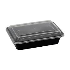 ITI 28OZ MICROWAVABLE DELI CONTAINER, BLACK, RECTANGULAR