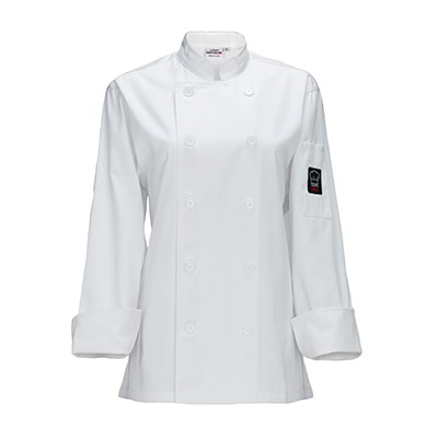 WINCO WOMEN&#39;S LONG SLEEVE CHEF JACKET, LARGE, WHITE